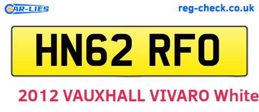 HN62RFO are the vehicle registration plates.