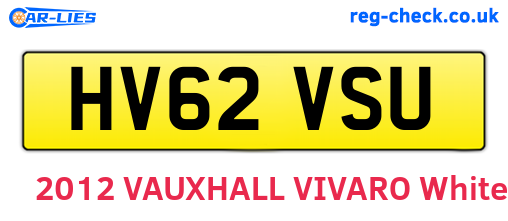 HV62VSU are the vehicle registration plates.