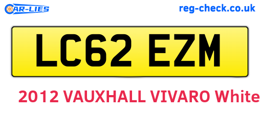 LC62EZM are the vehicle registration plates.