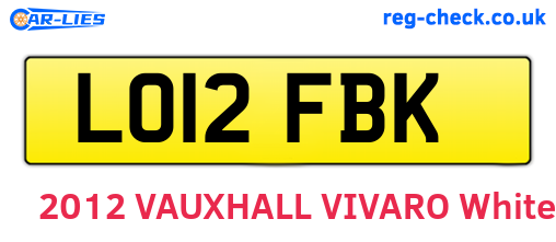 LO12FBK are the vehicle registration plates.