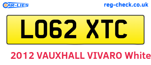 LO62XTC are the vehicle registration plates.