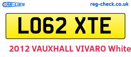 LO62XTE are the vehicle registration plates.