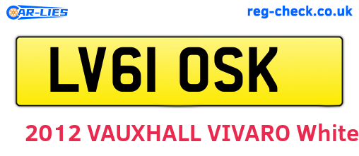 LV61OSK are the vehicle registration plates.