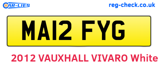 MA12FYG are the vehicle registration plates.