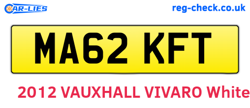 MA62KFT are the vehicle registration plates.