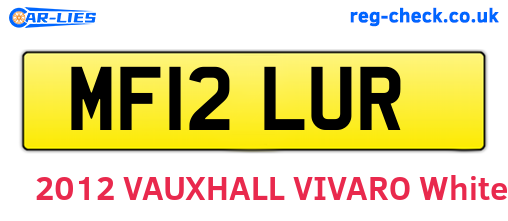 MF12LUR are the vehicle registration plates.