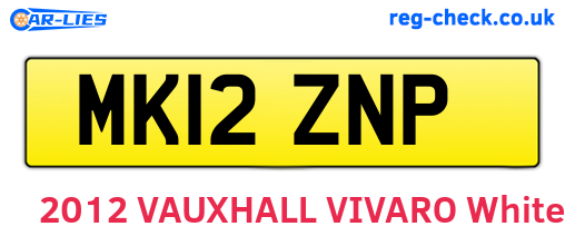 MK12ZNP are the vehicle registration plates.
