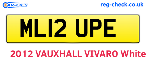 ML12UPE are the vehicle registration plates.
