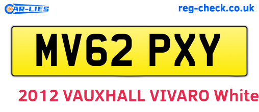 MV62PXY are the vehicle registration plates.