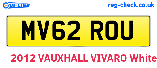 MV62ROU are the vehicle registration plates.