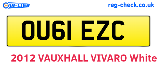 OU61EZC are the vehicle registration plates.