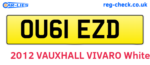 OU61EZD are the vehicle registration plates.