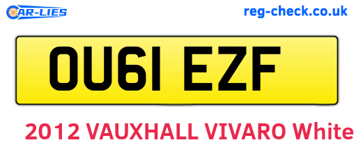 OU61EZF are the vehicle registration plates.