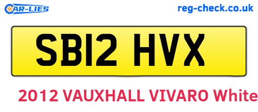 SB12HVX are the vehicle registration plates.