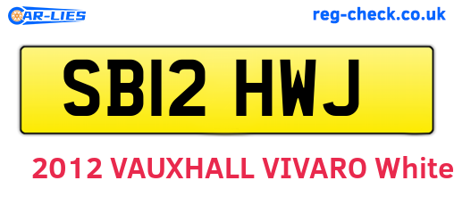 SB12HWJ are the vehicle registration plates.
