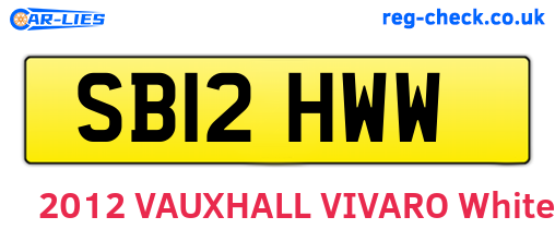 SB12HWW are the vehicle registration plates.
