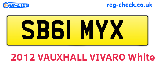SB61MYX are the vehicle registration plates.
