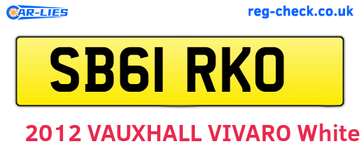 SB61RKO are the vehicle registration plates.