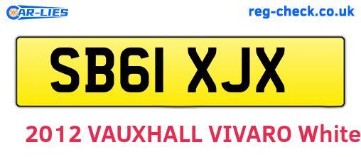SB61XJX are the vehicle registration plates.
