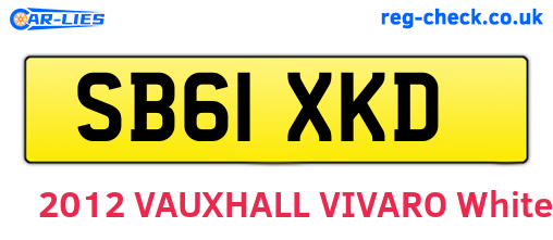 SB61XKD are the vehicle registration plates.
