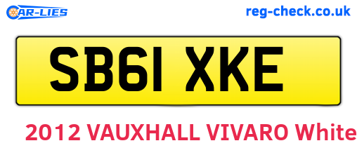 SB61XKE are the vehicle registration plates.