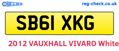 SB61XKG are the vehicle registration plates.