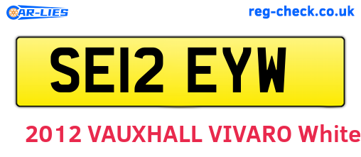SE12EYW are the vehicle registration plates.