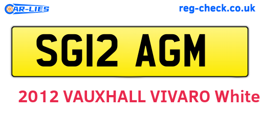 SG12AGM are the vehicle registration plates.