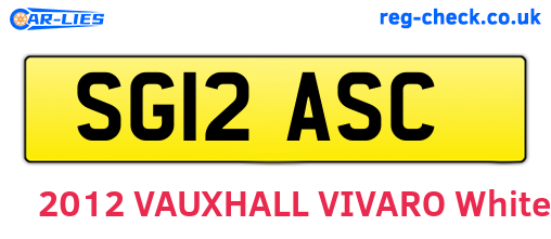 SG12ASC are the vehicle registration plates.