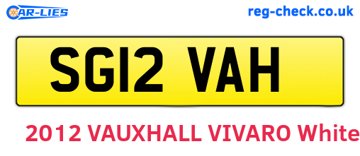 SG12VAH are the vehicle registration plates.