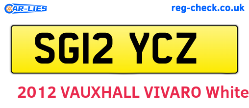 SG12YCZ are the vehicle registration plates.
