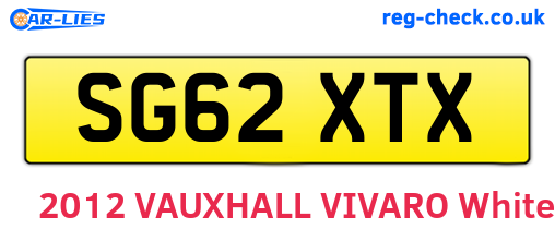 SG62XTX are the vehicle registration plates.