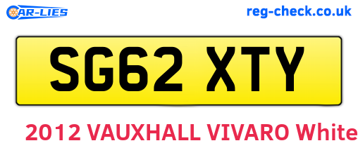 SG62XTY are the vehicle registration plates.