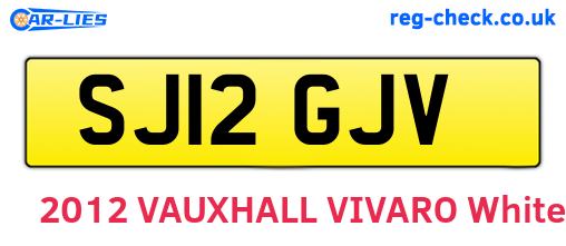 SJ12GJV are the vehicle registration plates.