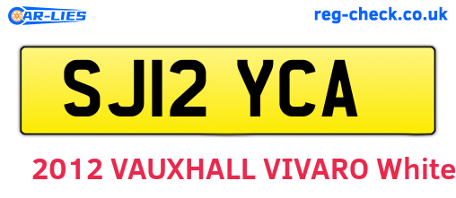 SJ12YCA are the vehicle registration plates.
