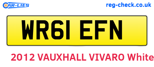 WR61EFN are the vehicle registration plates.