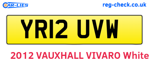 YR12UVW are the vehicle registration plates.