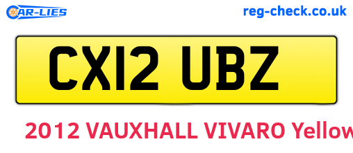CX12UBZ are the vehicle registration plates.