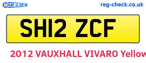 SH12ZCF are the vehicle registration plates.