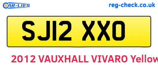 SJ12XXO are the vehicle registration plates.