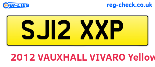 SJ12XXP are the vehicle registration plates.
