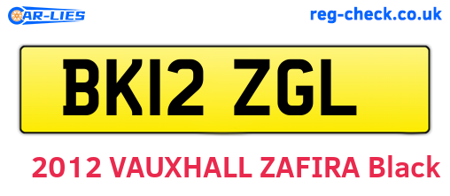 BK12ZGL are the vehicle registration plates.