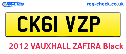 CK61VZP are the vehicle registration plates.