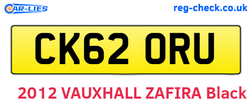CK62ORU are the vehicle registration plates.