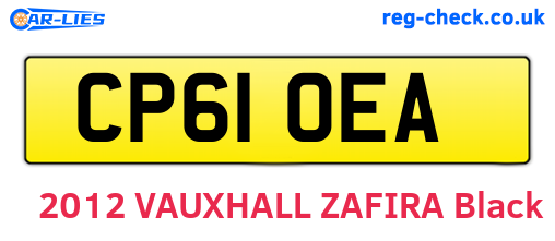 CP61OEA are the vehicle registration plates.