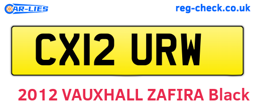 CX12URW are the vehicle registration plates.