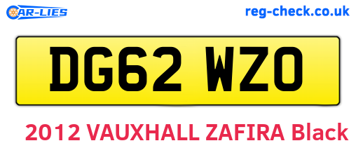 DG62WZO are the vehicle registration plates.