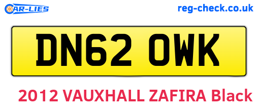 DN62OWK are the vehicle registration plates.