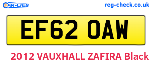 EF62OAW are the vehicle registration plates.