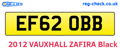 EF62OBB are the vehicle registration plates.